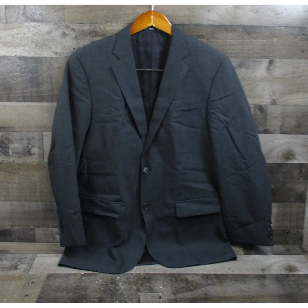 Hugo Boss Blazer Mens 38R Gray Jam76/Sharp1 Virgin Wool Suit Jacket Classic USA
